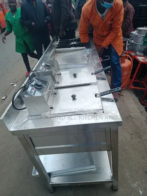Stainless Steel 3 Burner+ Imported Double Fryer