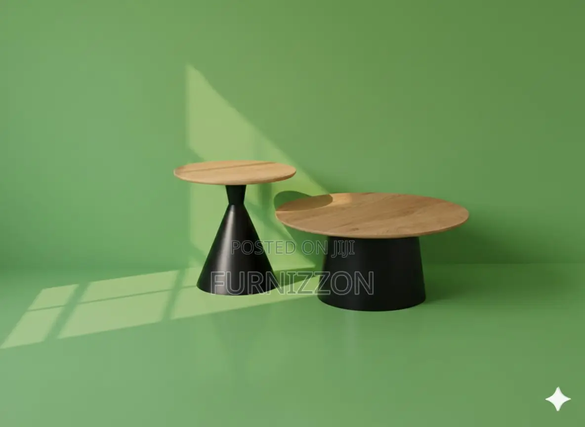 Stylish Wooden Top Two Piece Round Table for Home