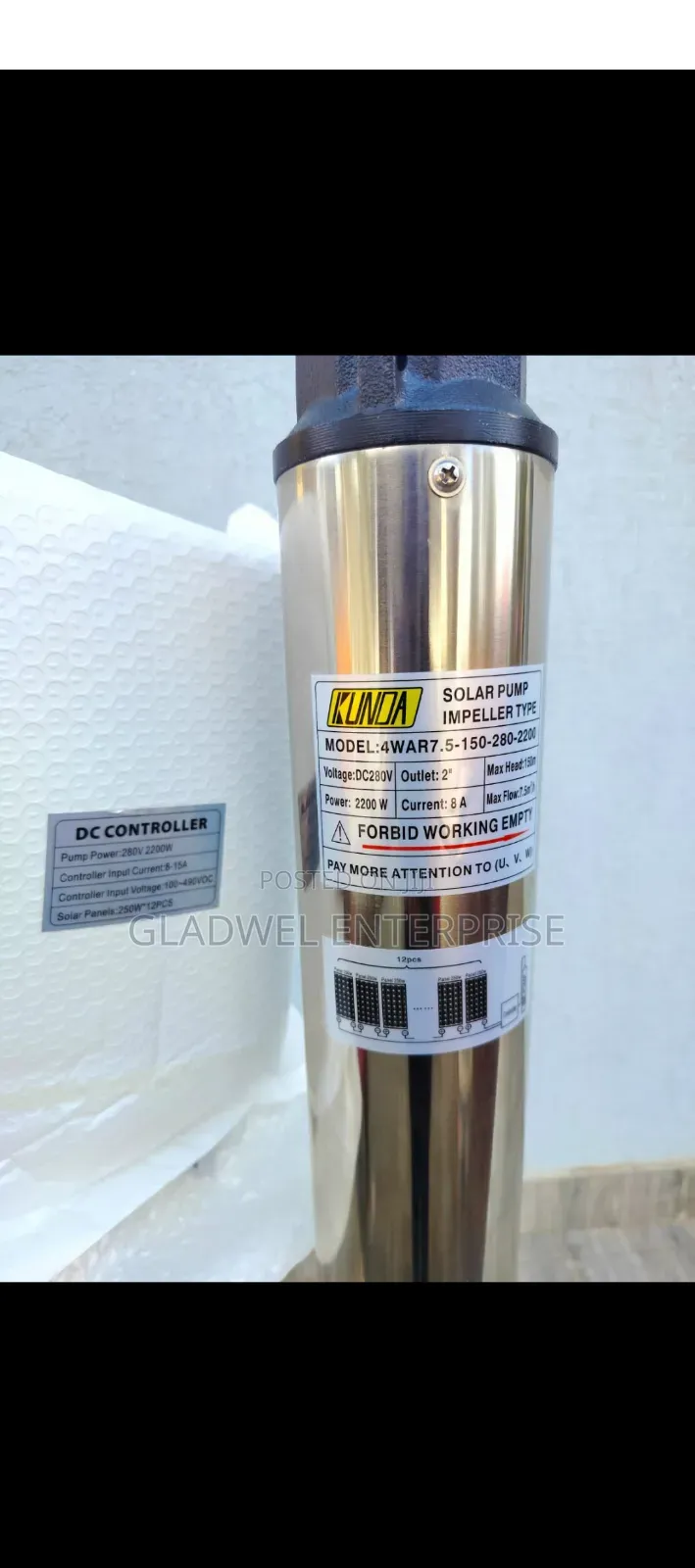 Submassible Solar Pump 150m 2200watt Outlet 2inch With Control Box