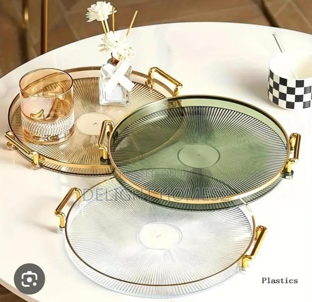 Decorative Acrylic Tray With Golden Handle_pa - thumbnail 3