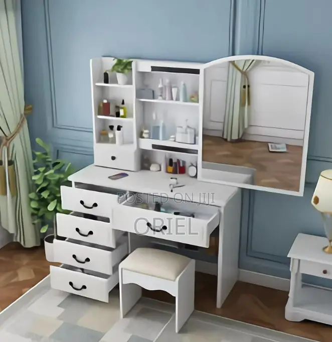 Dressing Tables; Designer Dressing Table With Mirror and Shelves
