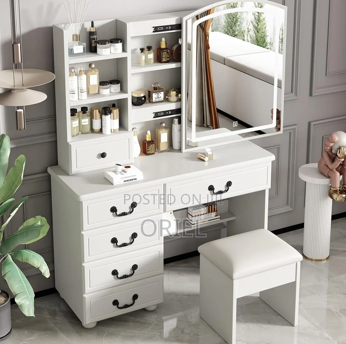 Dressing Tables; Designer Dressing Table With Mirror and Shelves