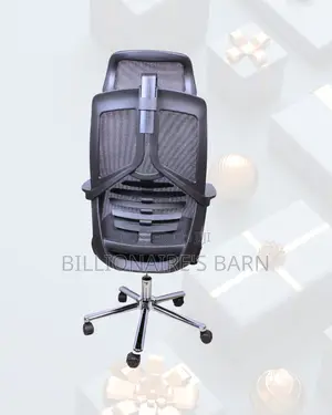 Black High-Back Mesh Chair |Smooth Rolling Comfort for Busy Workdays |