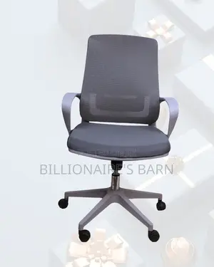 Grey Mid-Back Mesh Chair | Smooth Rolling Comfort for Busy Workdays |