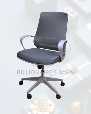 Grey Mid-Back Mesh Chair | Smooth Rolling Comfort for Busy Workdays |
