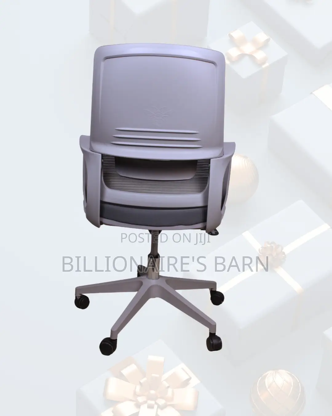 Grey Mid-Back Mesh Chair | Smooth Rolling Comfort for Busy Workdays |