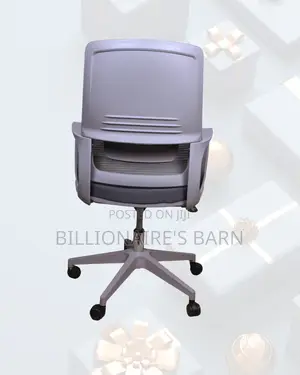 Grey Mid-Back Mesh Chair | Smooth Rolling Comfort for Busy Workdays |
