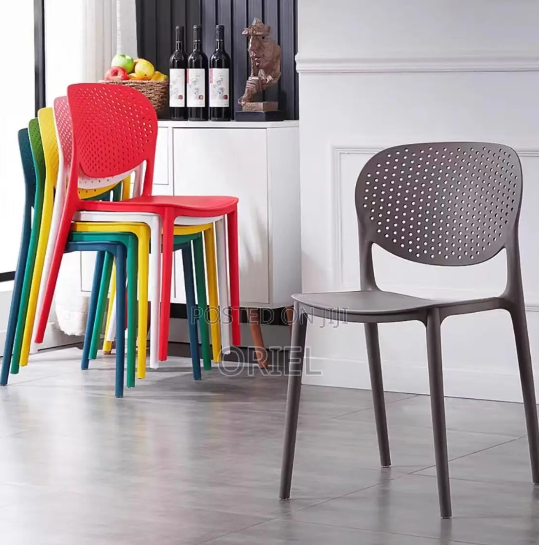 Home Chairs; Scandinavian Inspired Plastic Dining Chair
