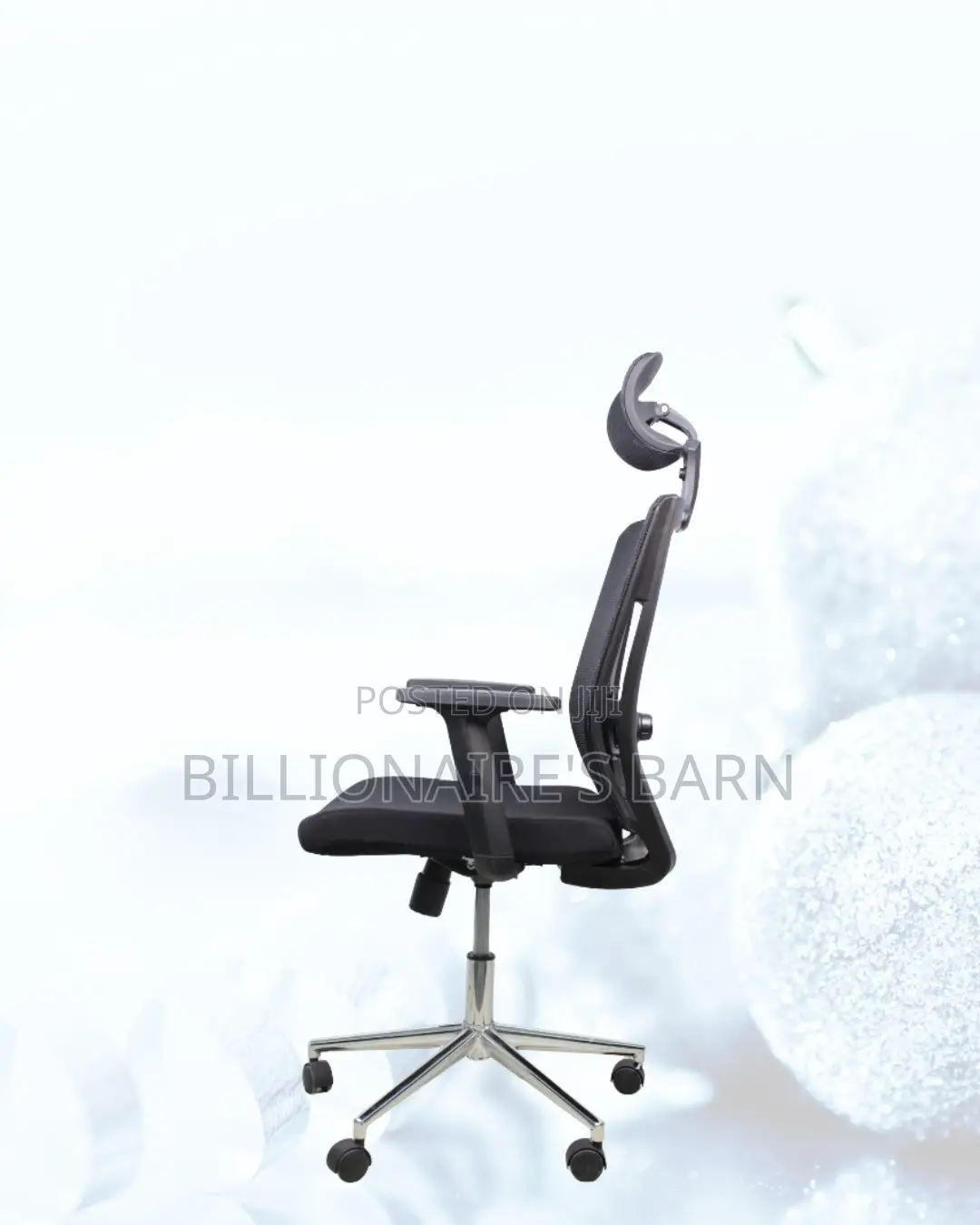 Black Ergonomic Mesh Chair |Smooth Rolling Comfort for Busy Workdays |