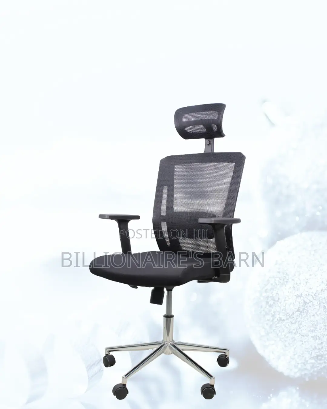 Black Ergonomic Mesh Chair |Smooth Rolling Comfort for Busy Workdays |