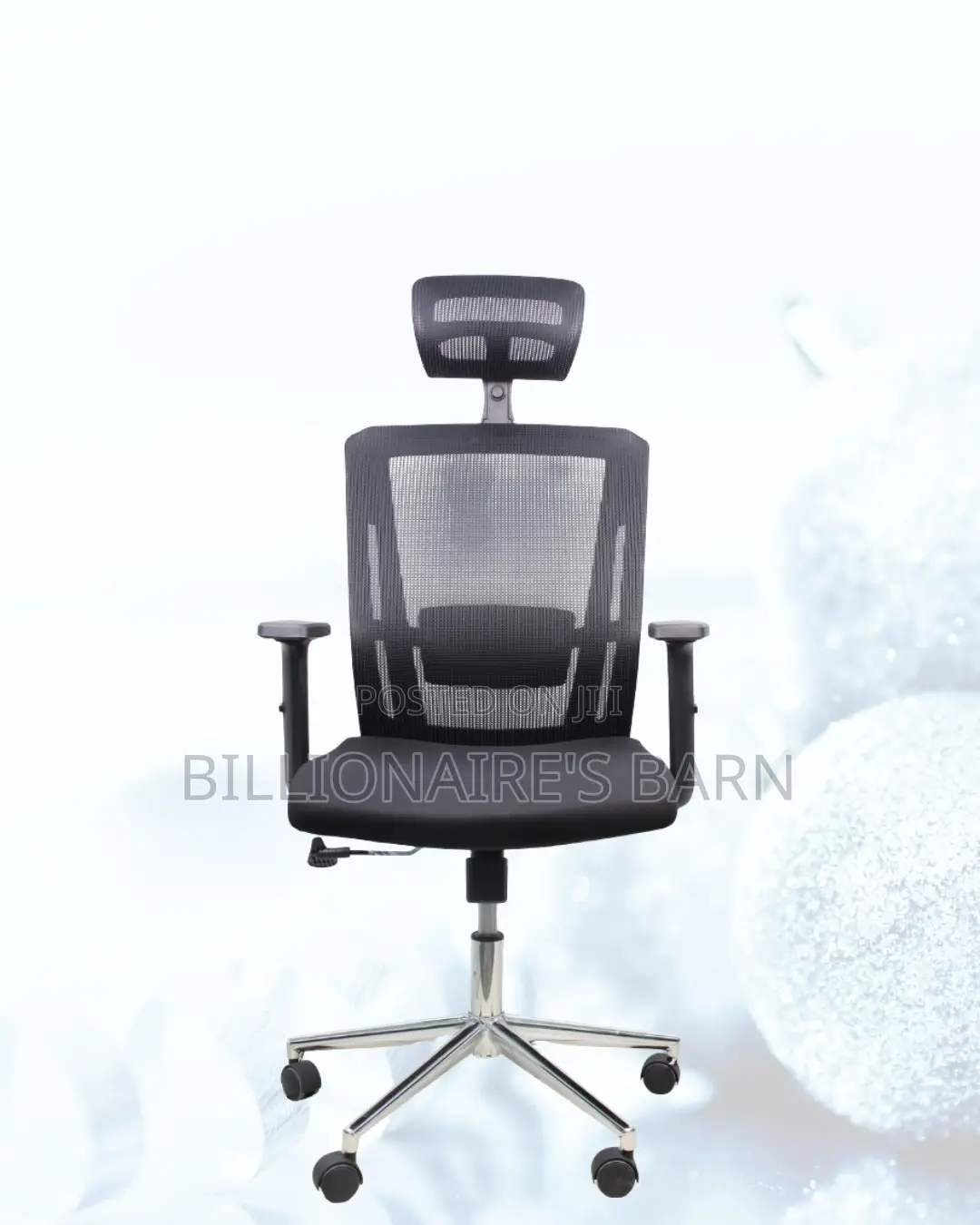 Black Ergonomic Mesh Chair |Smooth Rolling Comfort for Busy Workdays |