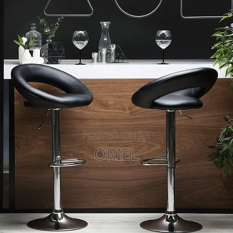 Home Chairs; Padded Leather Adjustable Counter Height Stool
