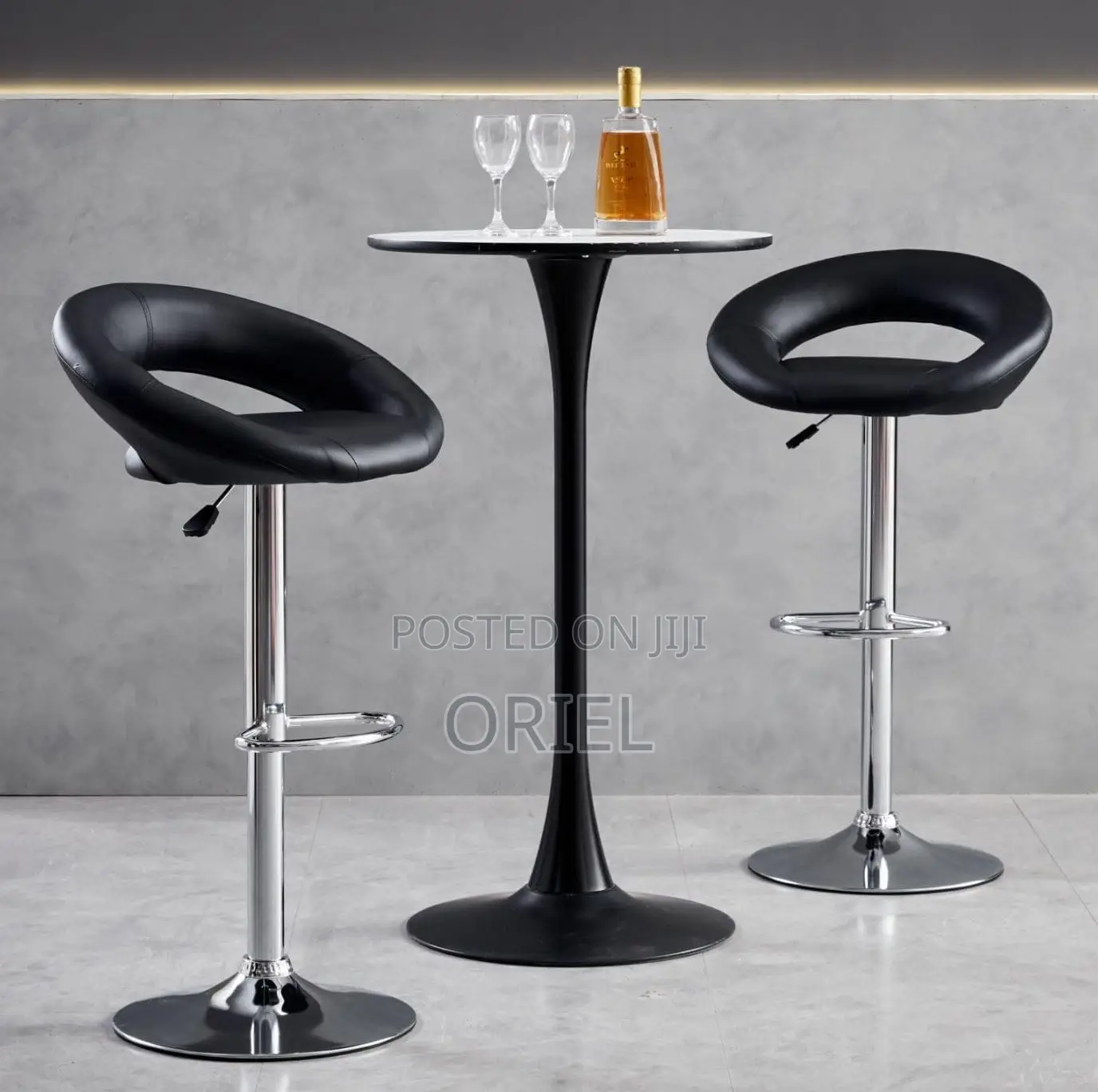 Home Chairs; Padded Leather Adjustable Counter Height Stool