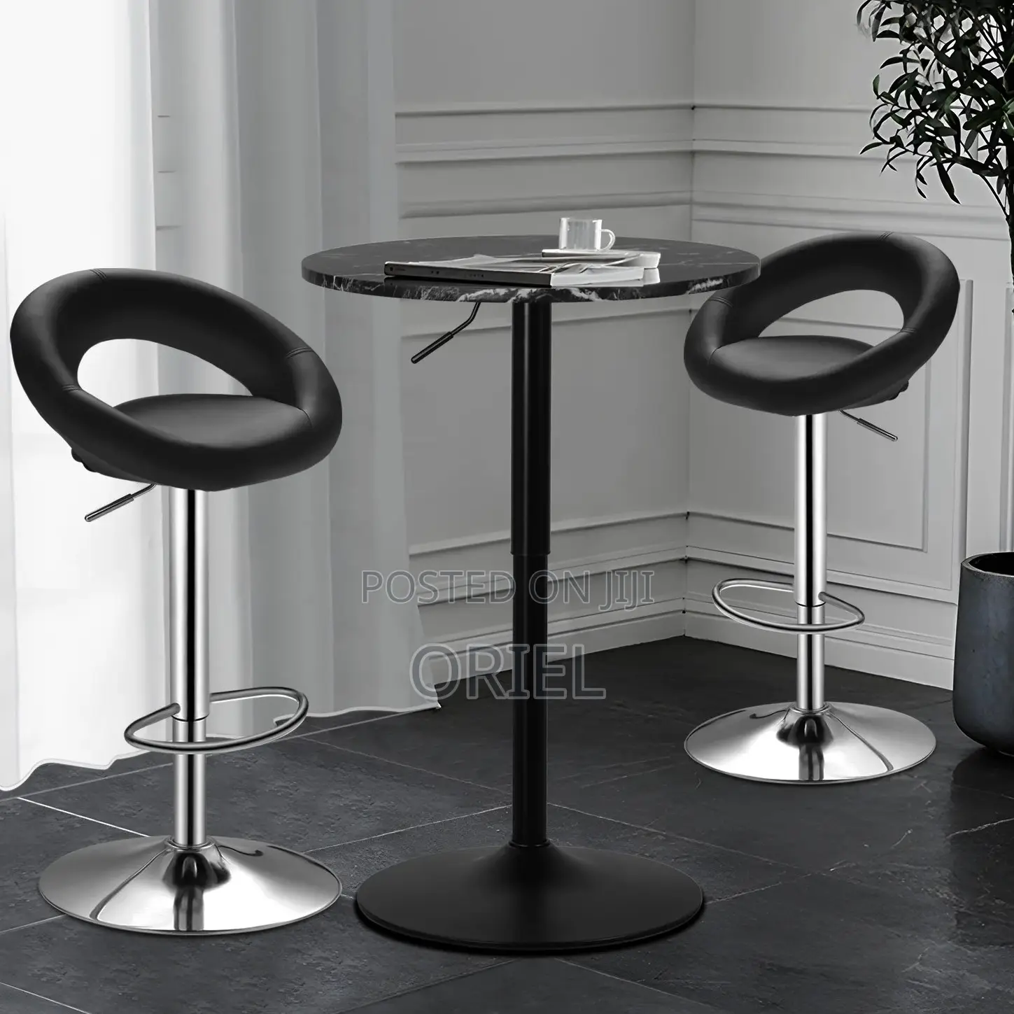 Home Chairs; Padded Leather Adjustable Counter Height Stool
