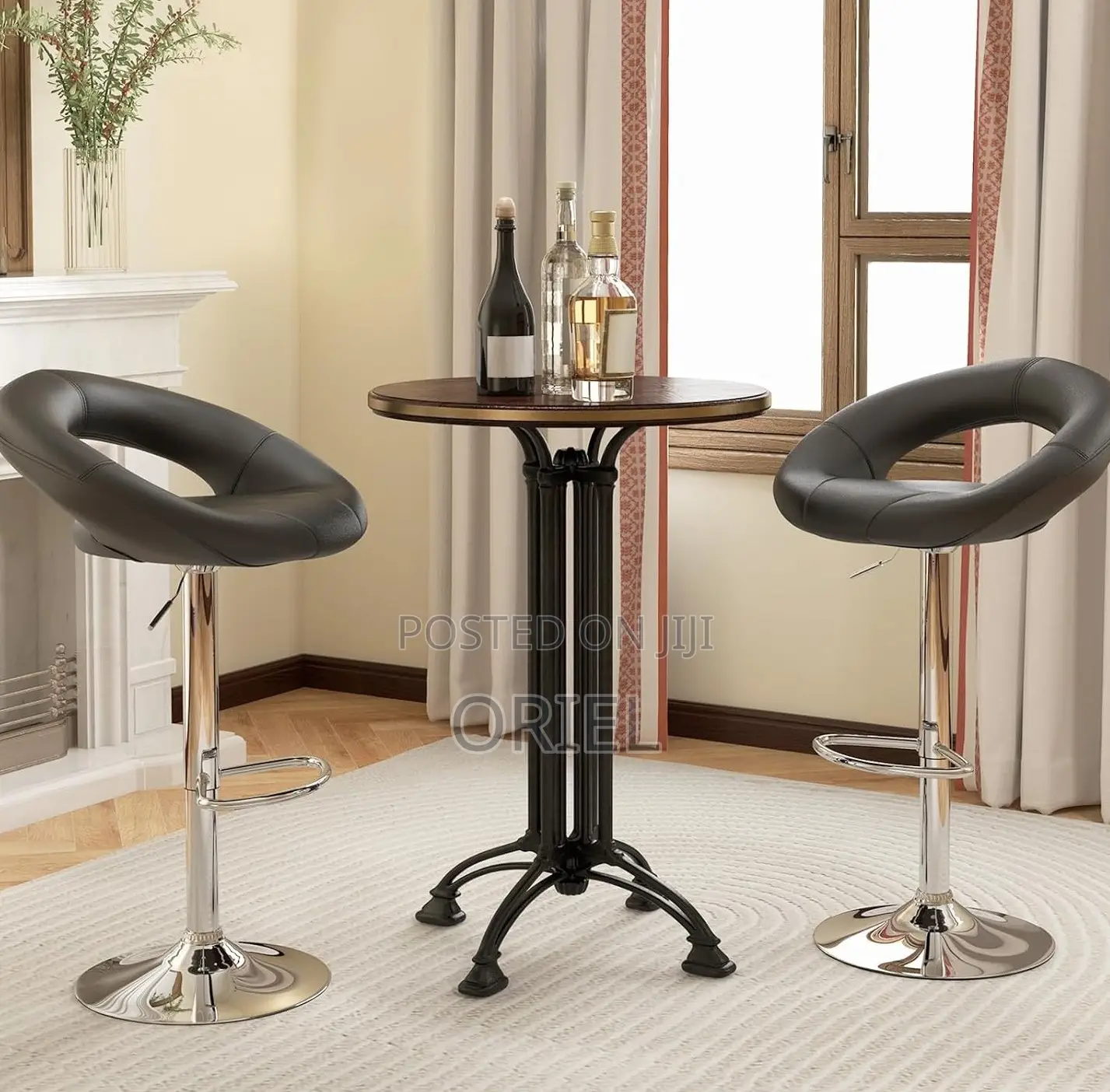 Home Chairs; Padded Leather Adjustable Counter Height Stool