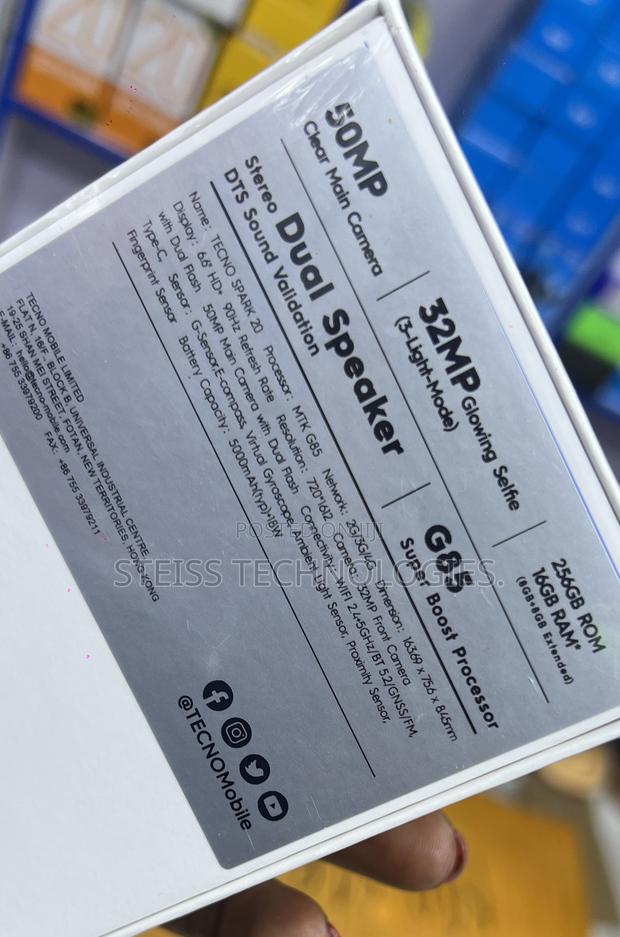 New Tecno Spark 20 256 GB Blue - thumbnail 3