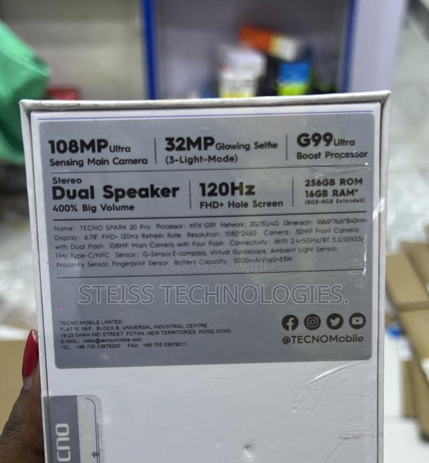 New Tecno Spark 20 Pro 256 GB Blue - thumbnail 3