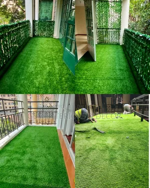 Artificial Balcony Grass Carpets With Fence Discounted