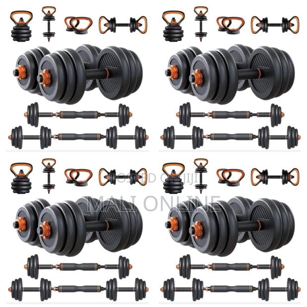 30kg 6-in-1 Adjustable Dumbbell Set Barbell Kettlebell Push-Up