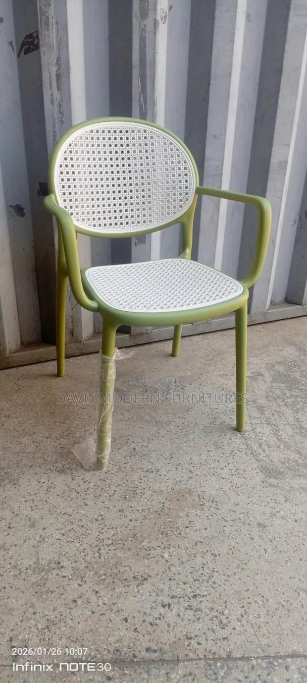 Modern Rattan Weave Plastic Armchair
