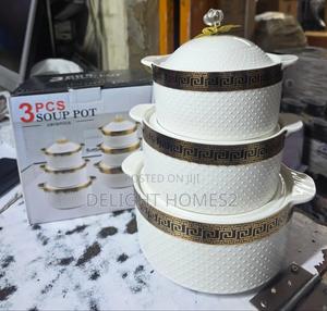 3 PCS Ceramic Soup Pots 3.5 LTRS 2 5 and 1.5 LTRS - thumbnail 2