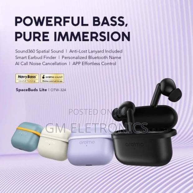 Oraimo Spacebuds Lite True Wireless Earbuds Sound360 Anti-Lost - Black - thumbnail 3