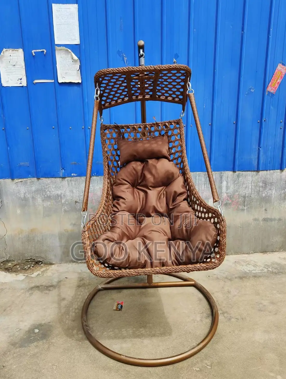 Home Chair;Egg Shaped Rattan Swing Chair With Cushions For Outdoor Use