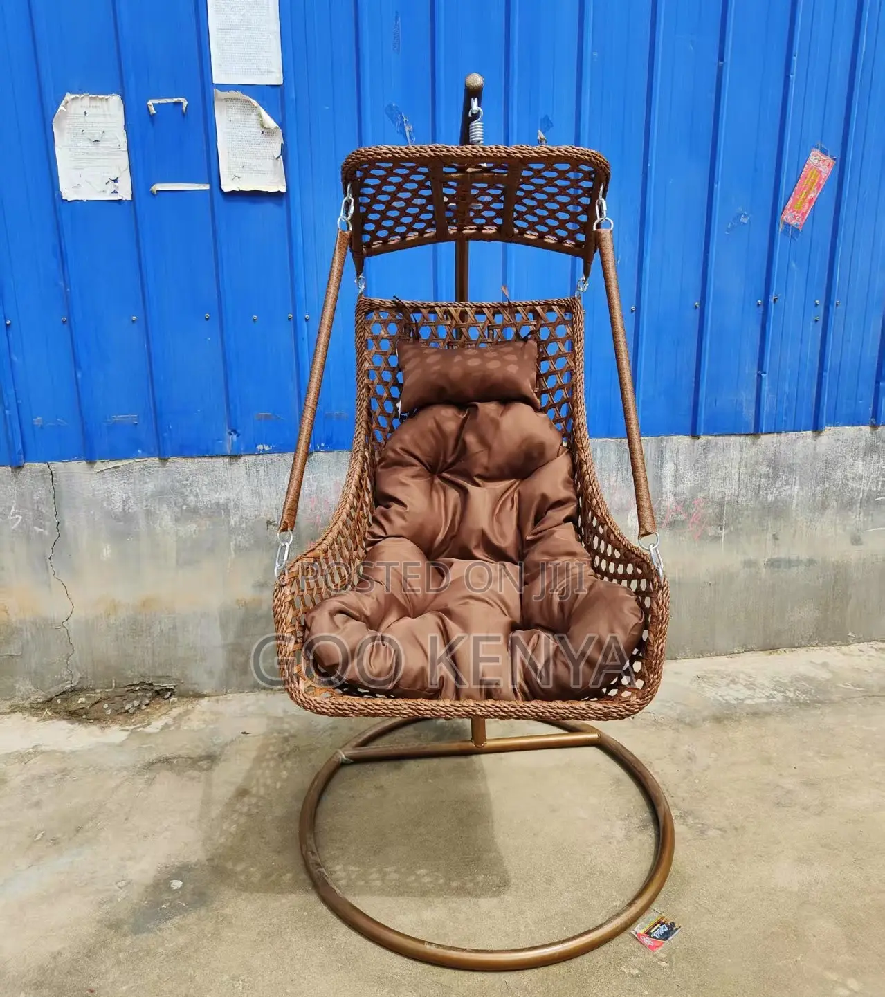 Home Chair;Egg Shaped Rattan Swing Chair With Cushions For Outdoor Use