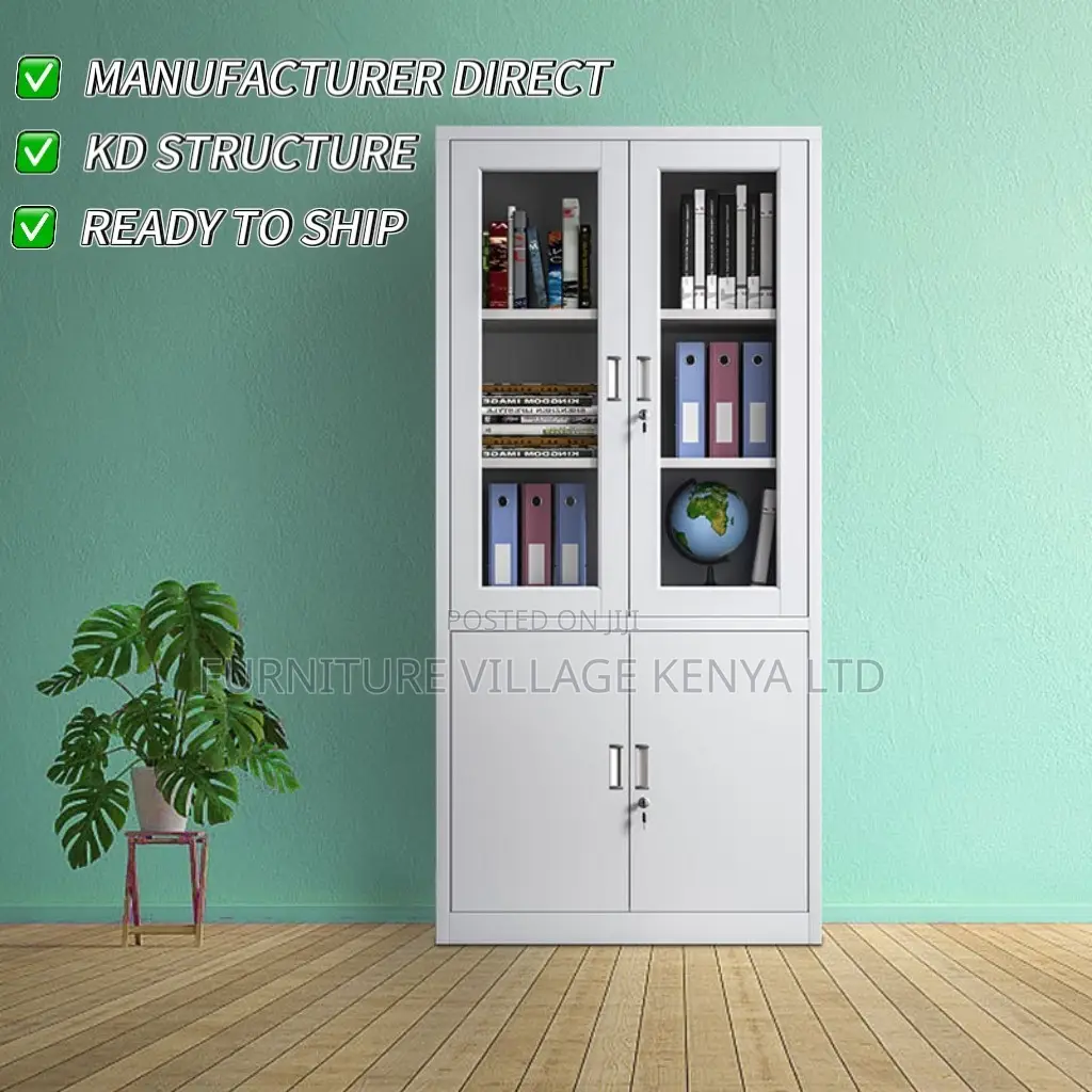Office Cabinet; 2-door Metallic Filing Office Cabinet