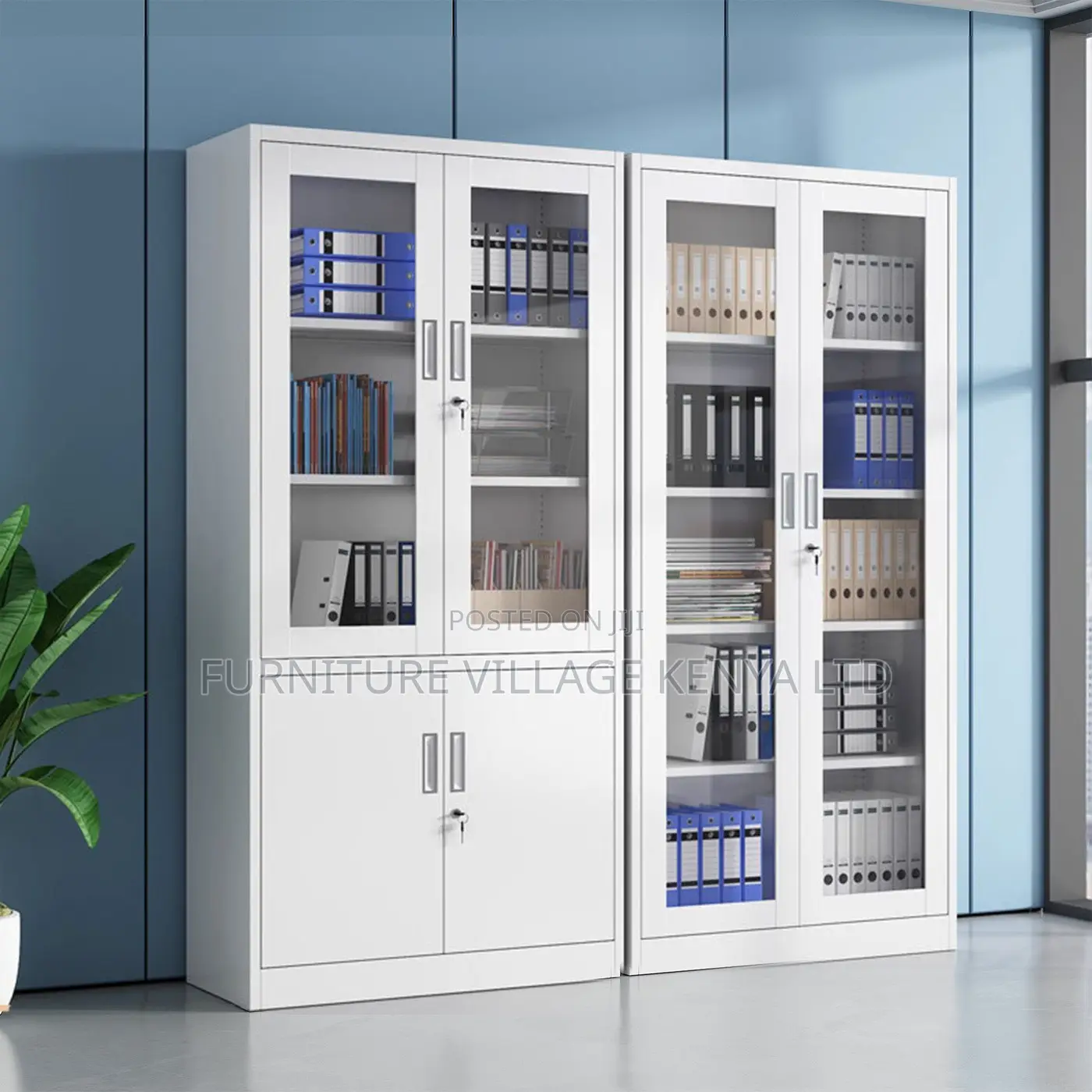 Office Cabinet; 2-door Metallic Filing Office Cabinet