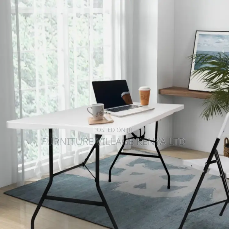 Foldable Table; Stylish White 120cm Folding Dining Table