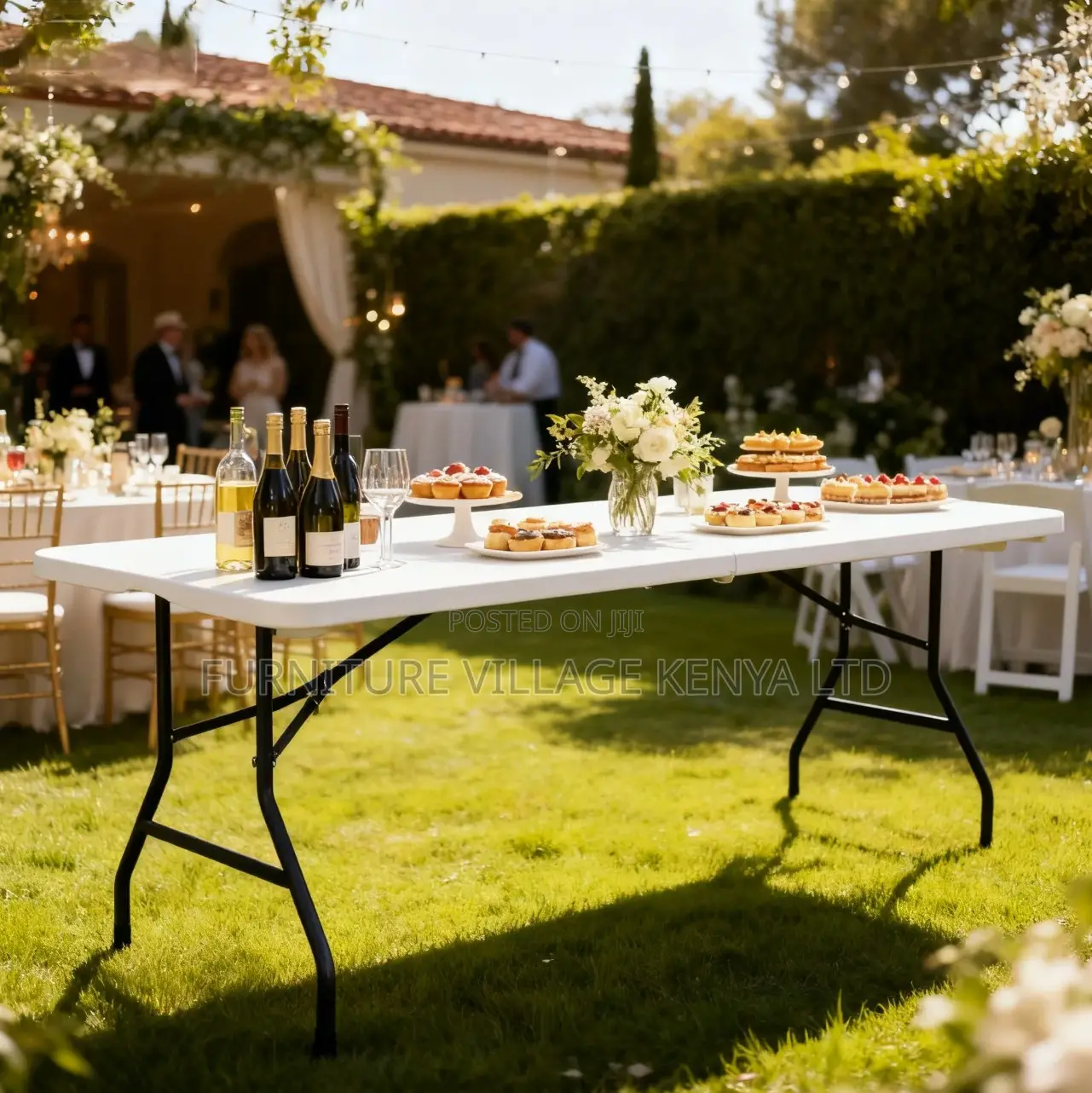 Foldable Table; Stylish White 120cm Folding Dining Table