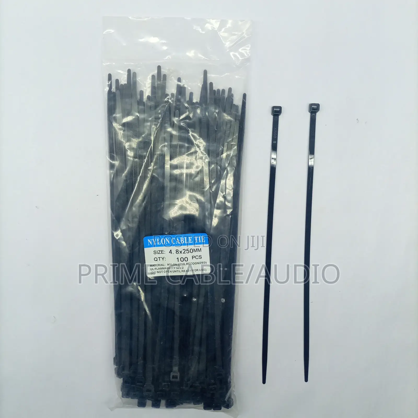 Plastic Cable Tie 4.8x250mm Black 100 PCS in Bag