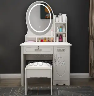 Home Dressing Table; Wooden Dressing Table Set With Mirror For Bedroom