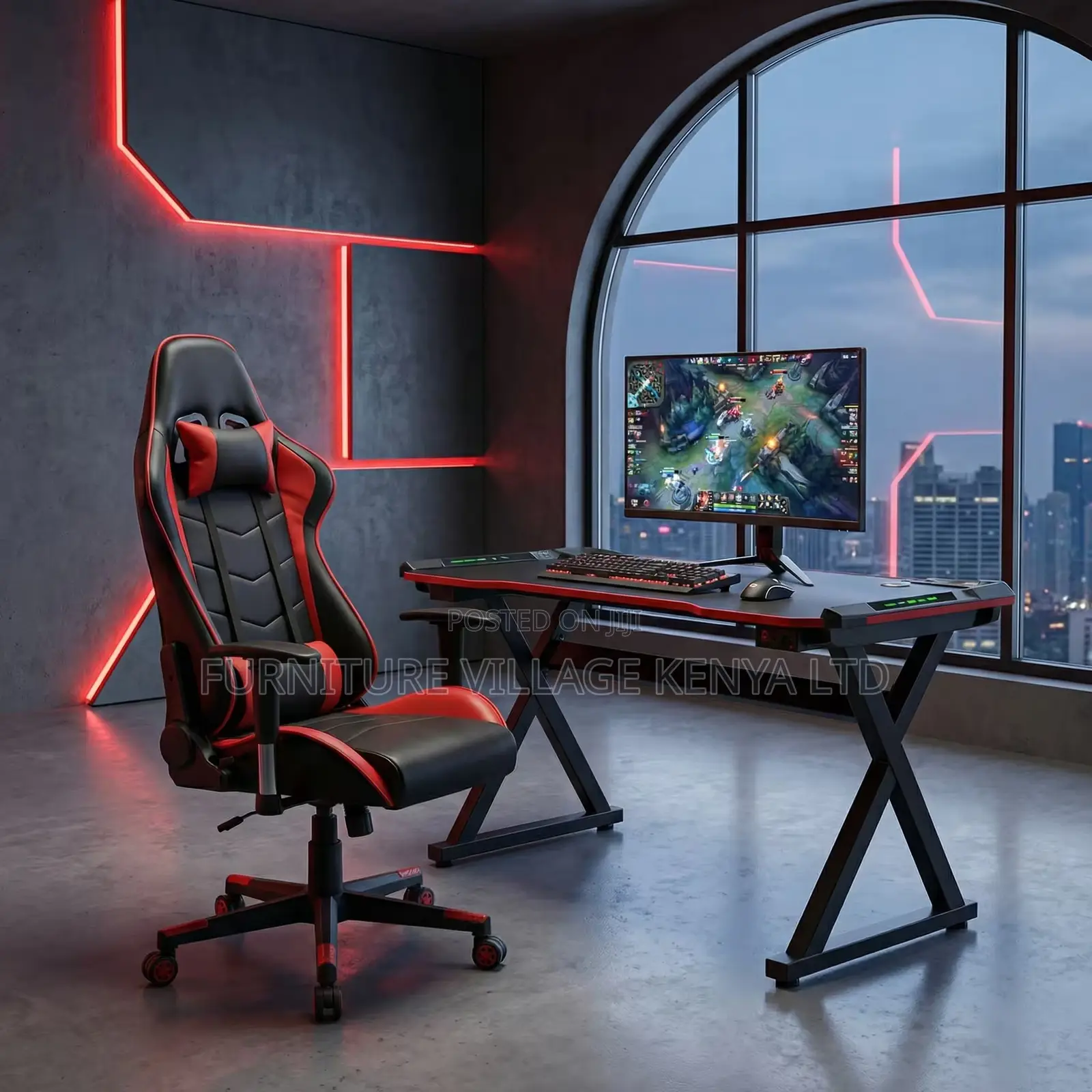 Office Desk; 120cm Gaming Desk With Light