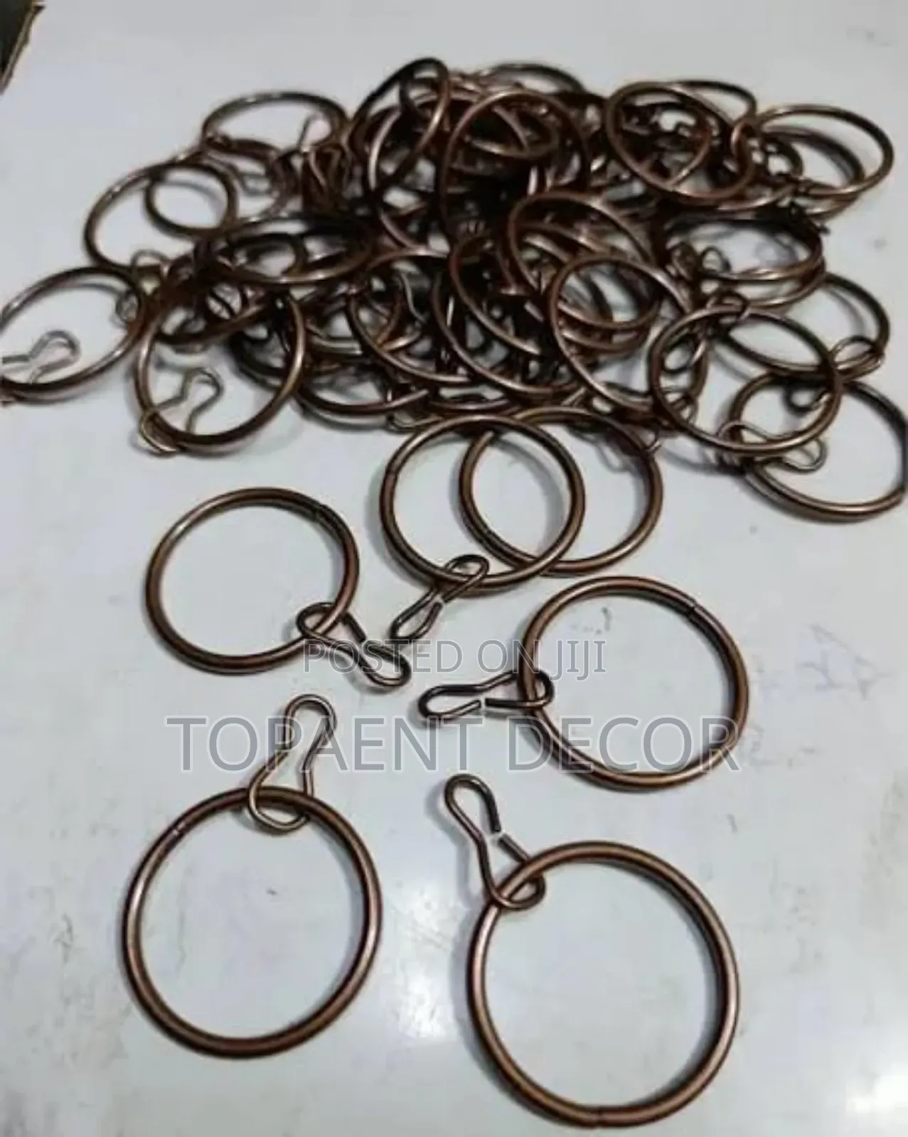 Brown , Strong And Durable Curtain Rods Drippery Rings