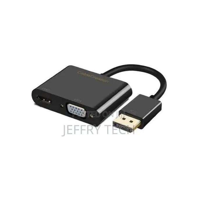 Dp to Hdmi Vga Adapter, Dp In1 /1080p Video Converter Dp Male To