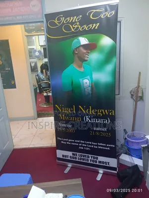 Stable and Steady Narrow Base Roll Up Banners for Burrials