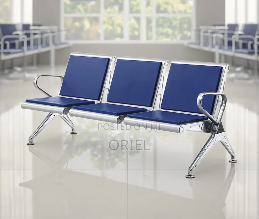 Modern Waiting Bench : 3-Seater Office Reception Bench
