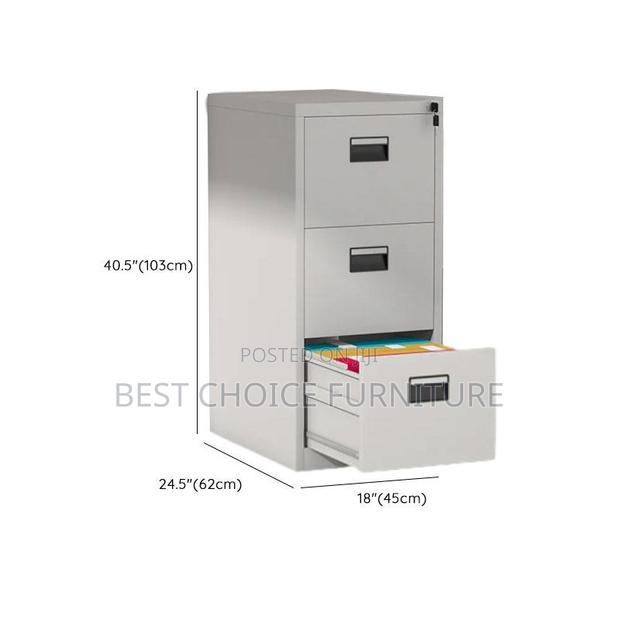 Office Cabinets; 3-Drawer Steel Office Cabinet for Secure Storage - thumbnail 4