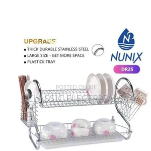 Nunix 2 Tier Kitchen Stainless Utensils Storage/Dish Rack