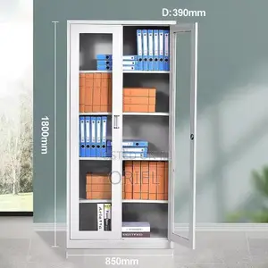 Modern Office Cabinet : 2-Door Glass Office Display Cabinet