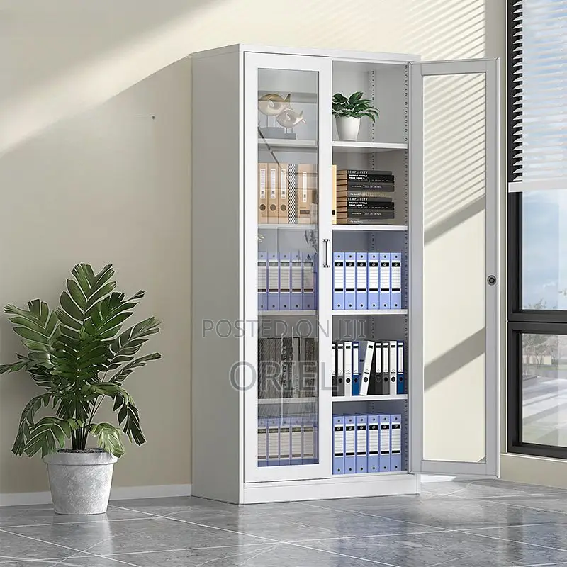 Modern Office Cabinet : 2-Door Glass Office Display Cabinet