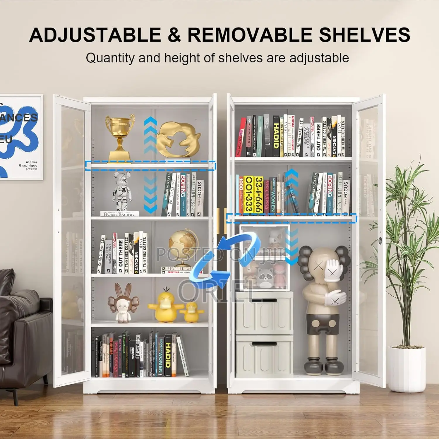 Modern Office Cabinet : 2-Door Glass Office Display Cabinet