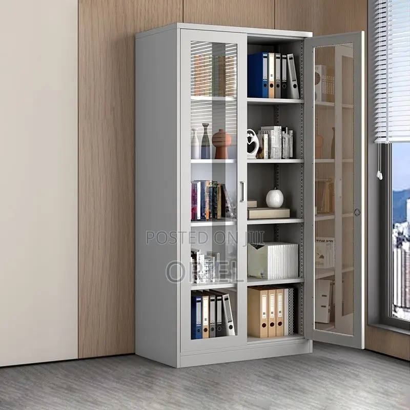 Modern Office Cabinet : 2-Door Glass Office Display Cabinet