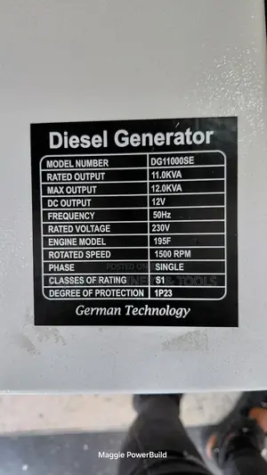 Pulsar Germany 12kva Single Phase Diesel Generator