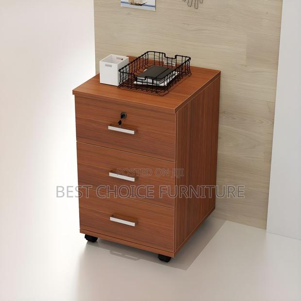 Office Cabinets; Wooden Office Organizer With 3 Drawers – Brown - thumbnail 2