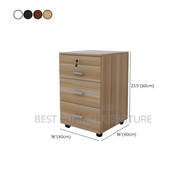 Office Cabinets; Wooden Office Organizer With 3 Drawers – Brown - thumbnail 3