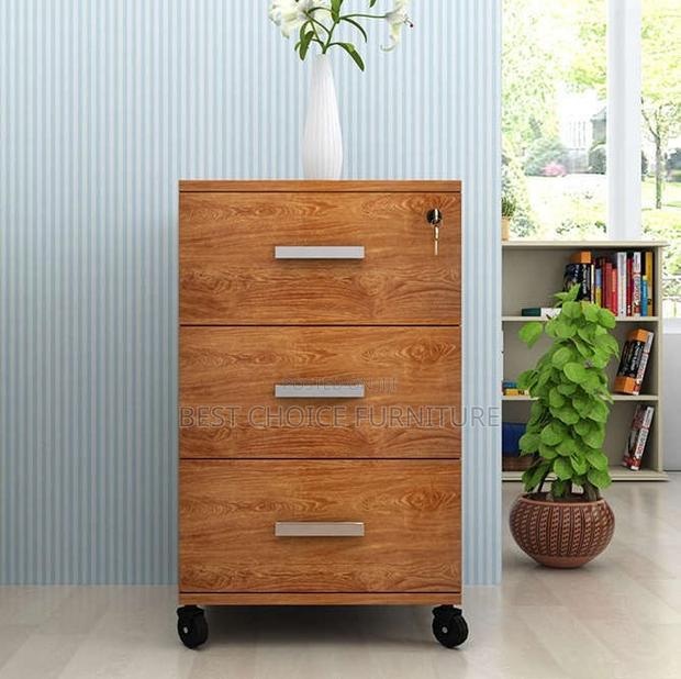 Office Cabinets; Wooden Office Organizer With 3 Drawers – Brown - thumbnail 6