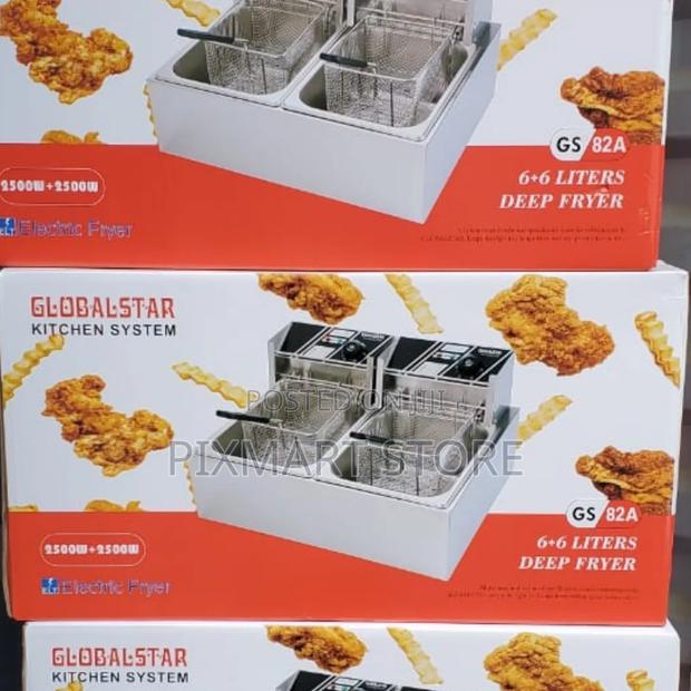 Globalstar 12l Double Deep Fryer – 6l + 6l Stainless Steel - main view